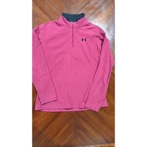 Under Armour Womens Medium Pink Fleece Quarter Zip Pullover Jacket Lightweight